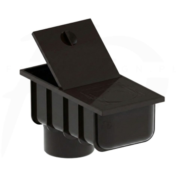 Osadnik rynnowy PVC firmy KROP ⌀ 90 kolor brązowy